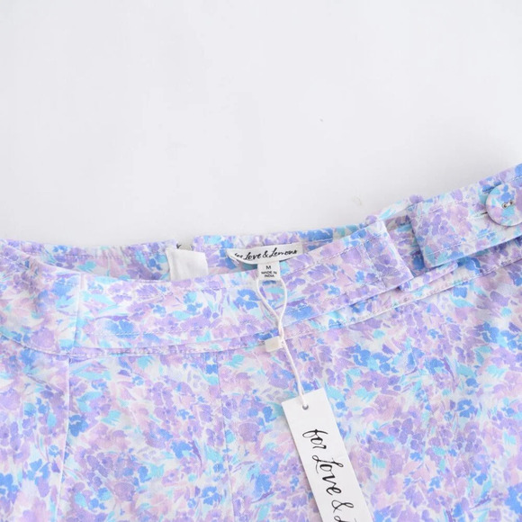 For  Love & Lemon Marlo Mini Skirt Purple Floral Skirt M NWT - Picture 9 of 12